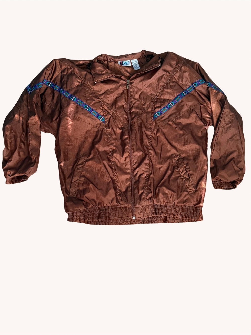 Vintage Bolo Spirit Women's Bomber Jacket with Blue Trim
